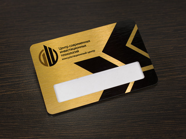 бейджик с окном металлический